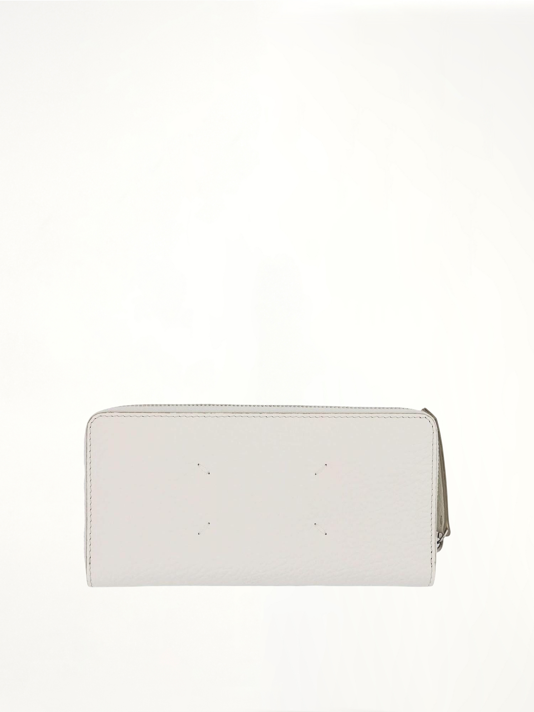 Image of Wallets & Money Clips. Productname: MAISON MARGIELA Four Stitches Zip Around Wallet in WHITE colour by brand - MAISON MARGIELA
