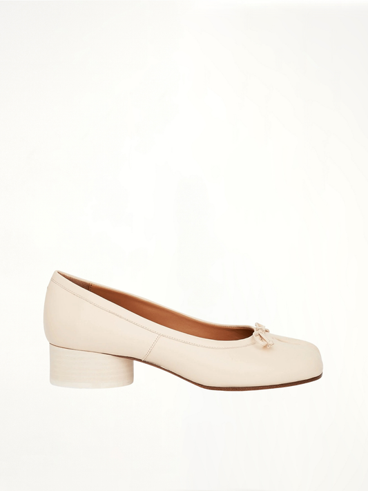Image of Footwear. Productname: MAISON MARGIELA Tabi Ballerina 3cm Heel in WHITE colour by brand - MAISON MARGIELA