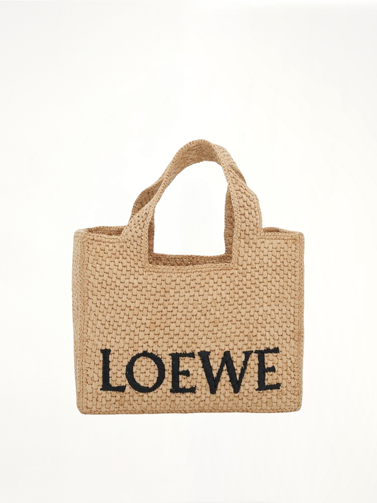 Image of Bags. Productname: LOEWE Small Logo Font Tote Bag in Natural colour by brand - LOEWE
