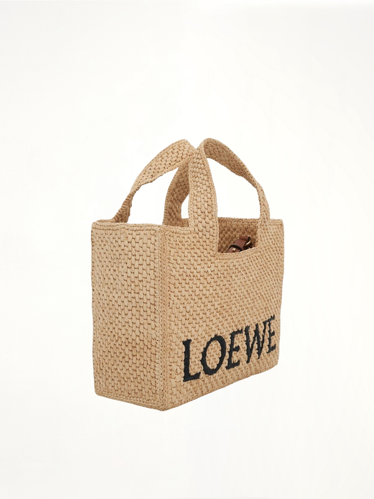 LOEWE Small Logo Font Tote Bag (Natural)