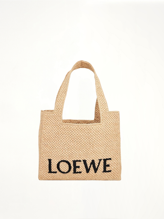 Image of Bags. Product name - Medium Logo Font Tote Bag in Natural colour by brand - LOEWE