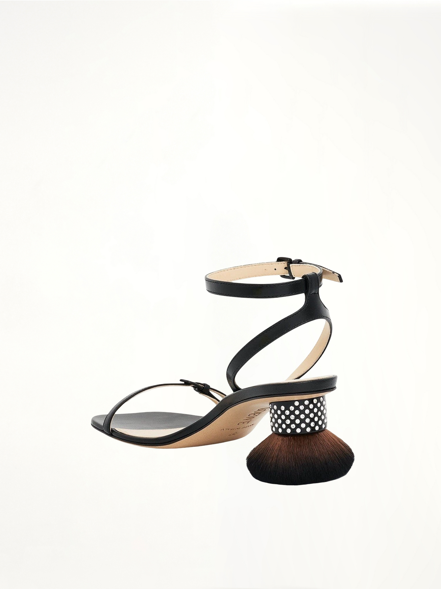 LOEWE Petal Brush Heel Sandal (Black)