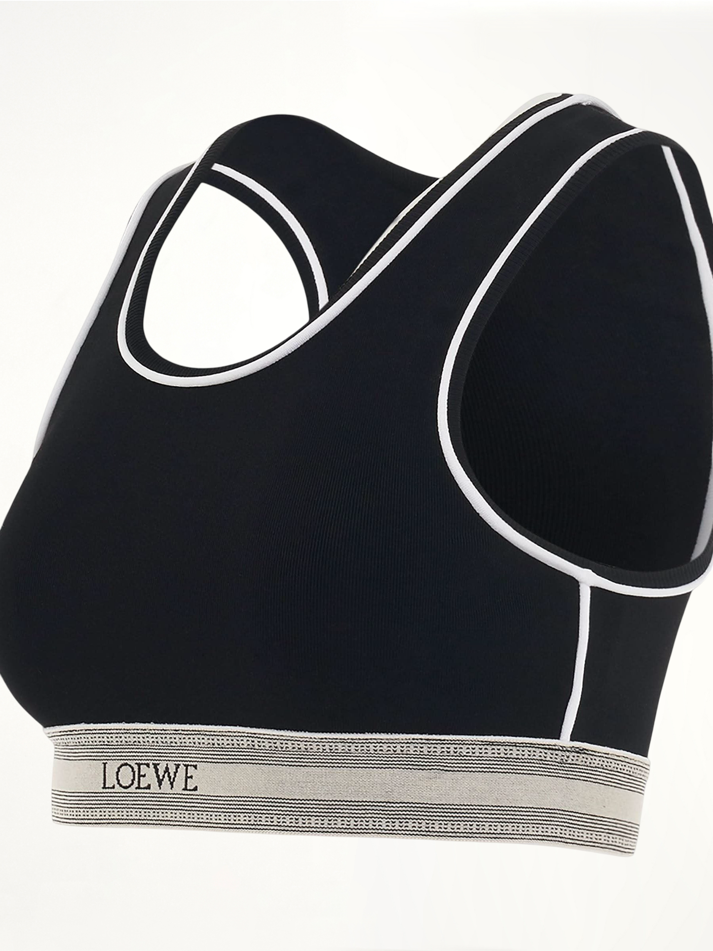 LOEWE Logo Cropped Tank Top (Black)