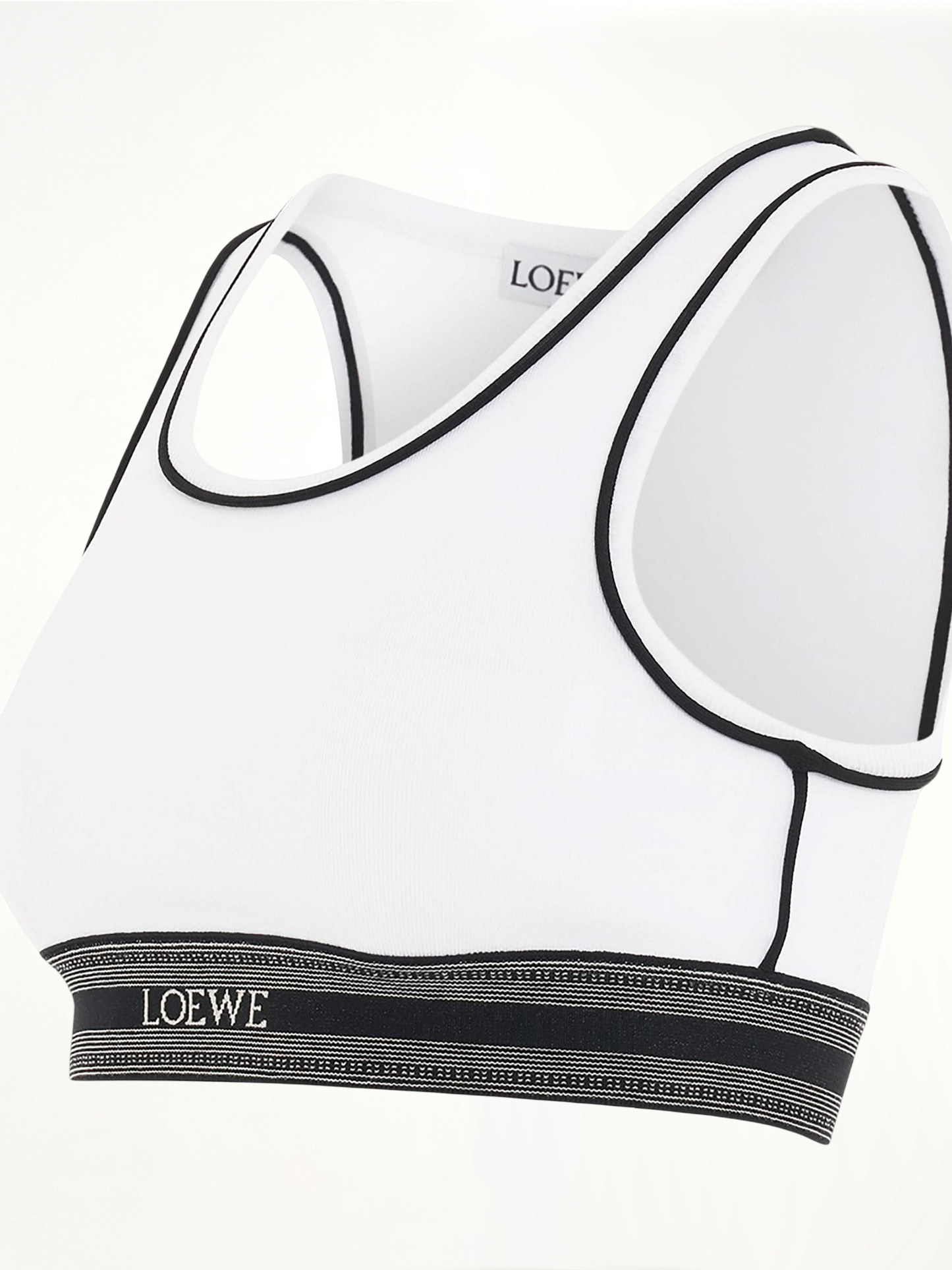 LOEWE Logo Cropped Tank Top (White)