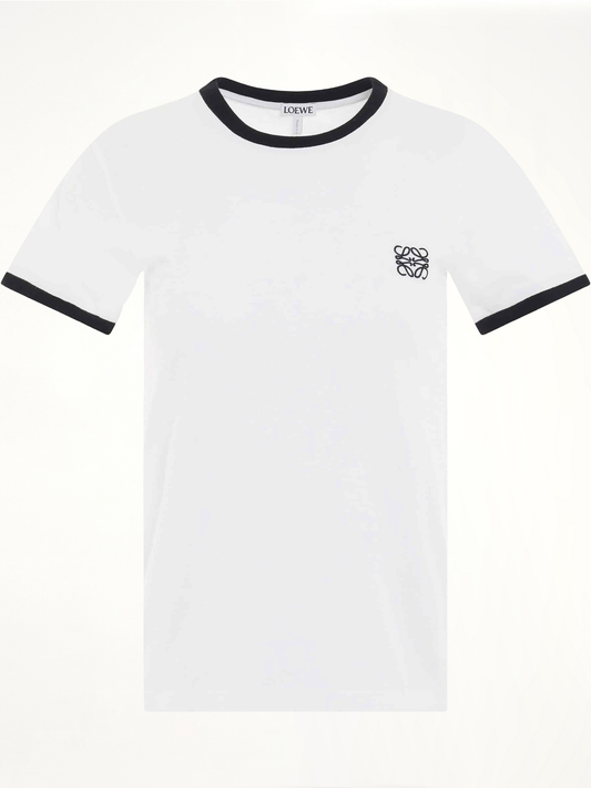 Image of a model wearing Tops. Productname: LOEWE Anagram T-Shirt in WHITE colour by brand - LOEWE