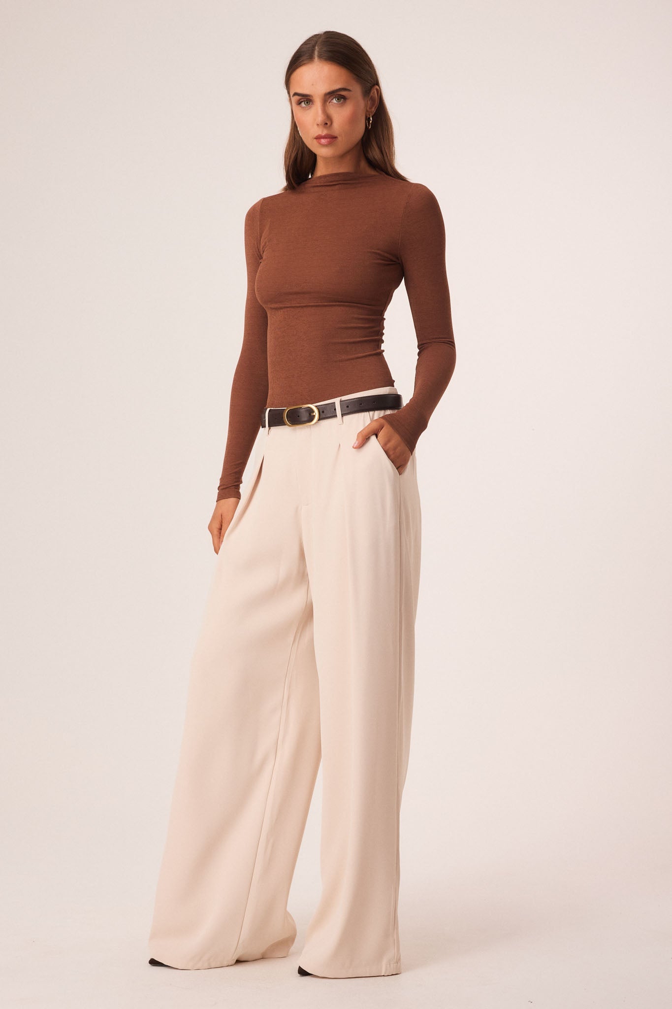 SNDYS KATYA LONG SLEEVE TOP (Mocha)