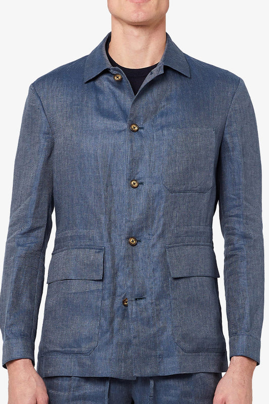 Image of Coats & Jackets. Product name - Tooronga Blue in Blue colour by brand - Anthony Squires