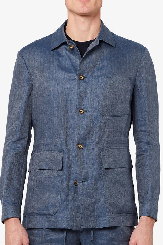 Image of Coats & Jackets. Product name - Tooronga Blue in Blue colour by brand - Anthony Squires