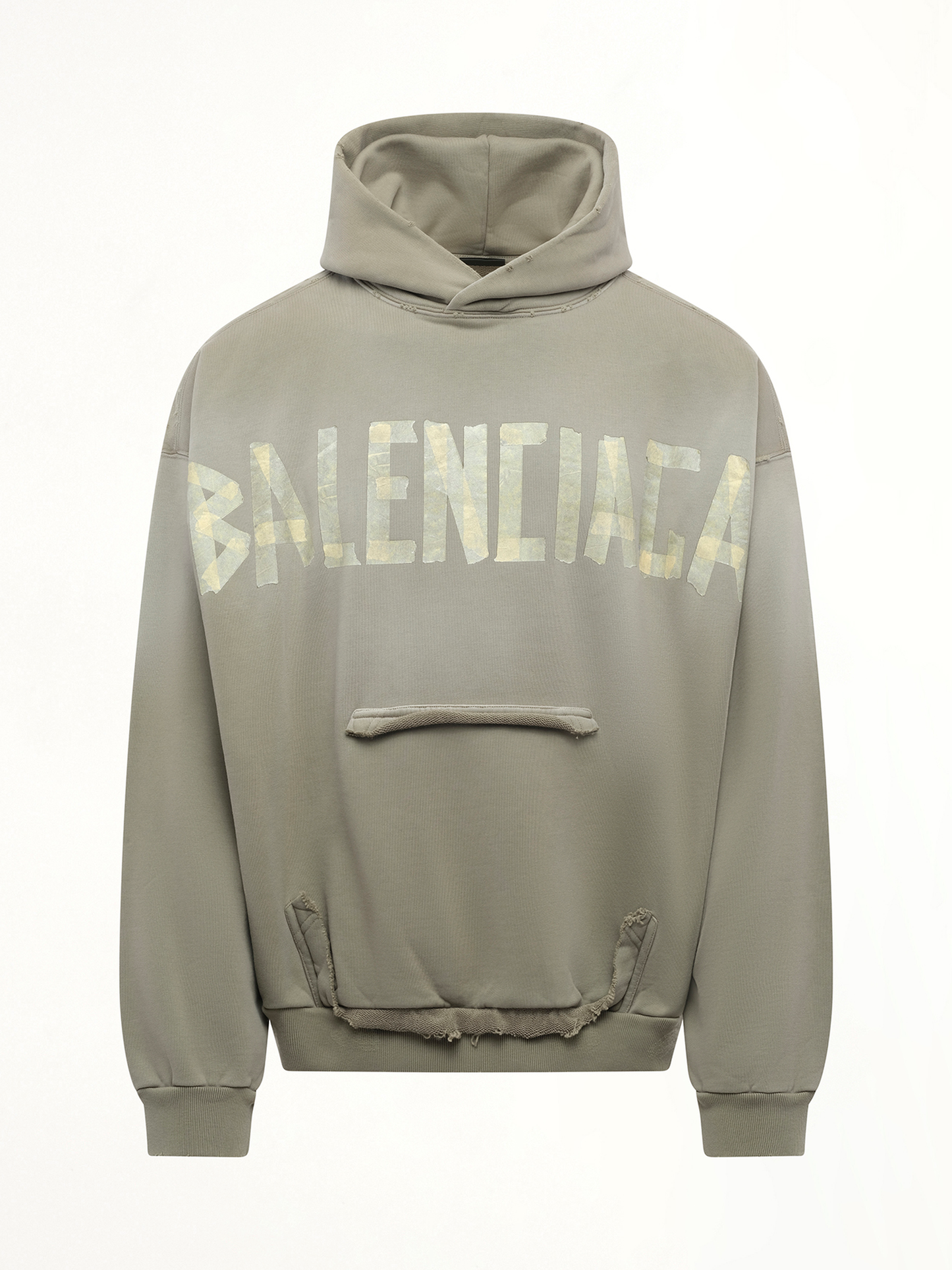 BALENCIAGA Tape Type Ripped Pocket Hoodie (Green)