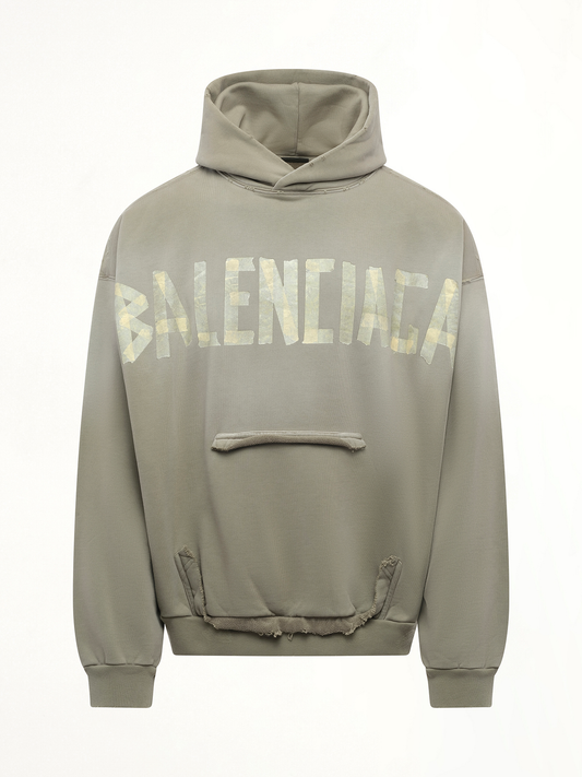 BALENCIAGA Tape Type Ripped Pocket Hoodie (Green)