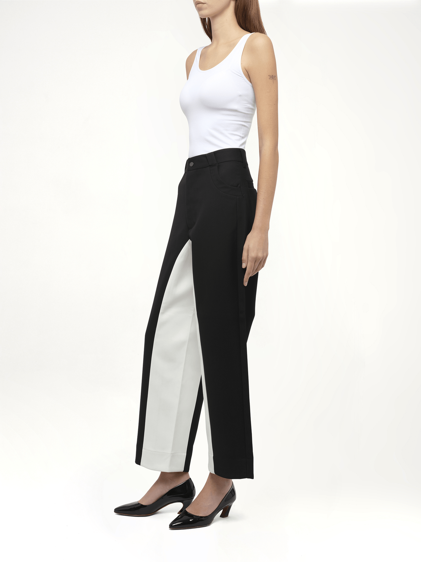 FAX COPY EXPRESS & White Stitched Suit Pants (Black)
