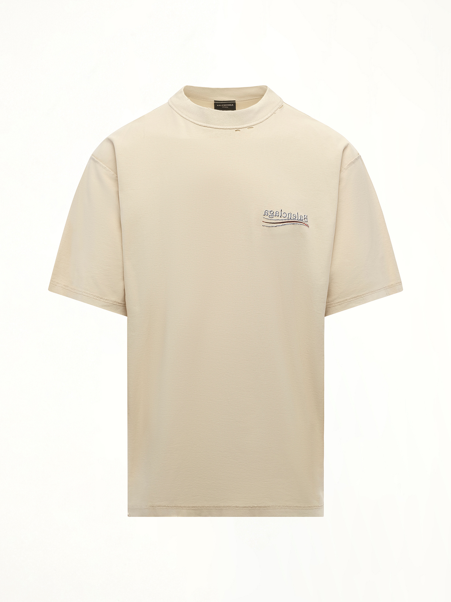 BALENCIAGA Political Inside-Out Large T-Shirt (Beige)