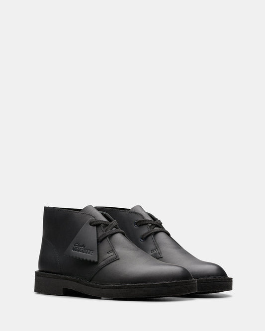 DESERT BOOT OLDER KIDS Black Leather