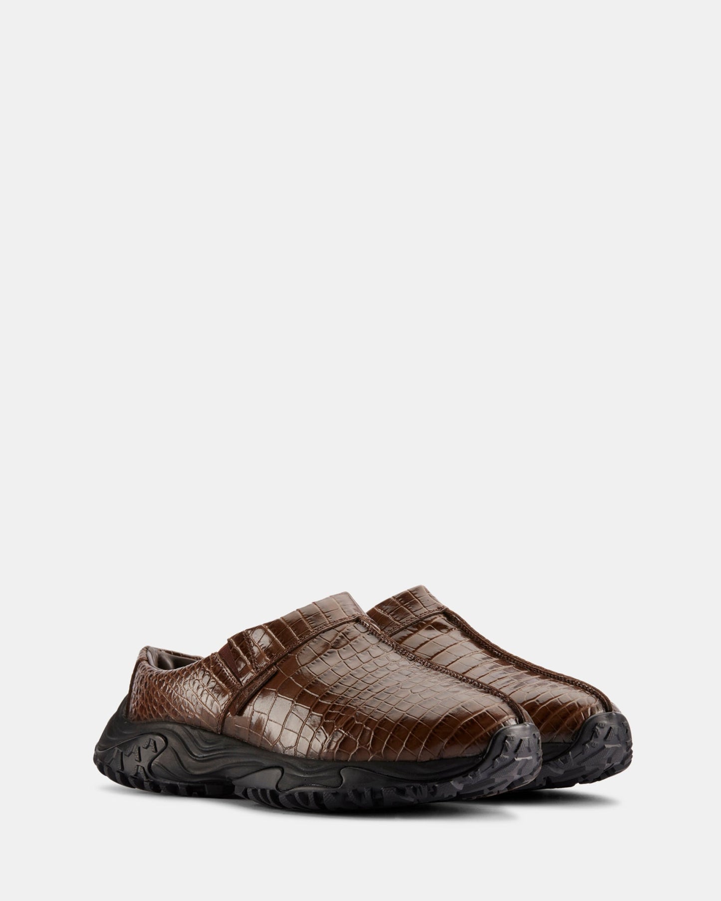 Cur Clog 1 M Brown Croc Lea
