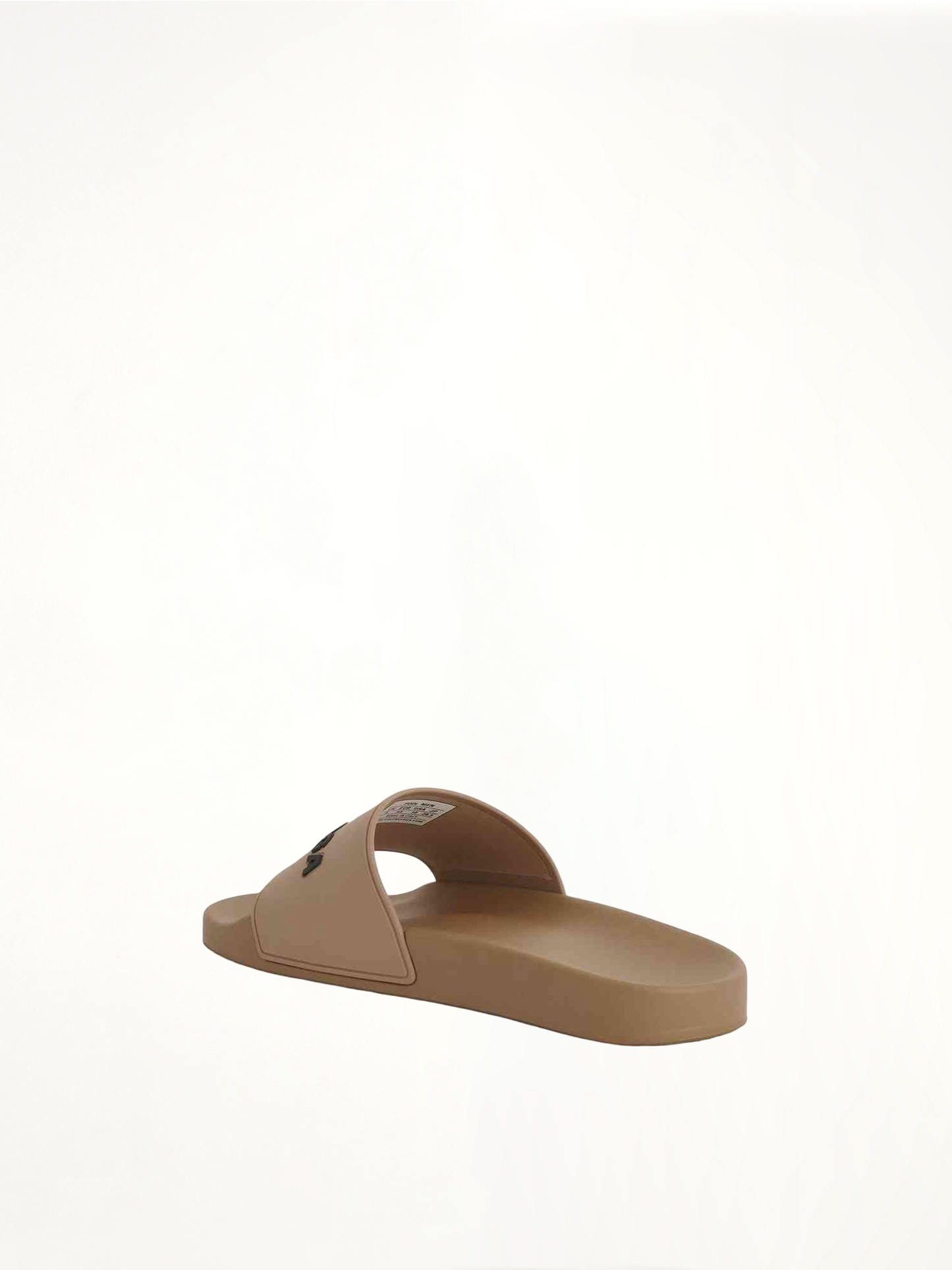 BALENCIAGA 3D Logo Rubber Pool Slide Sandal (Beige)