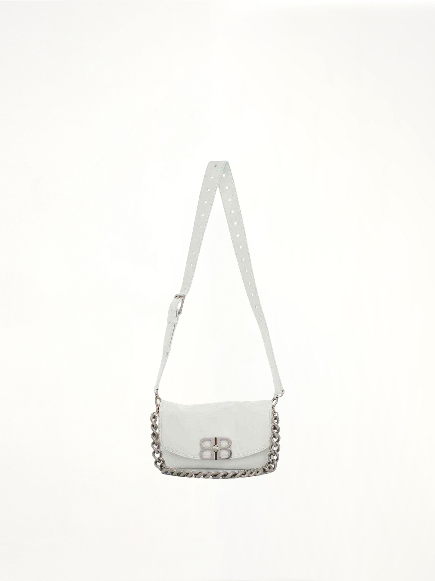 Image of Bags. Productname: BALENCIAGA Small BB Soft Flap Bag in WHITE colour by brand - BALENCIAGA