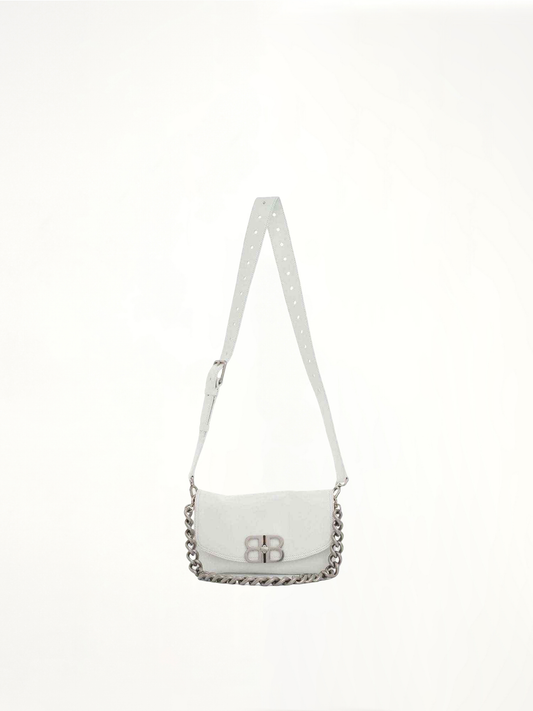 Image of Bags. Productname: BALENCIAGA Small BB Soft Flap Bag in WHITE colour by brand - BALENCIAGA