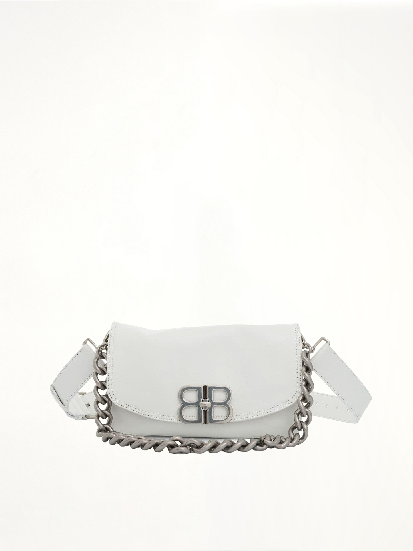 BALENCIAGA Small BB Soft Flap Bag (White)