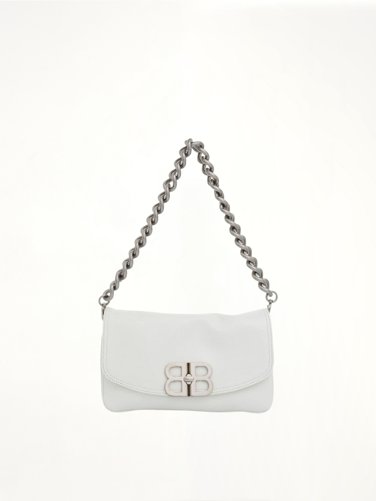BALENCIAGA Small BB Soft Flap Bag (White)