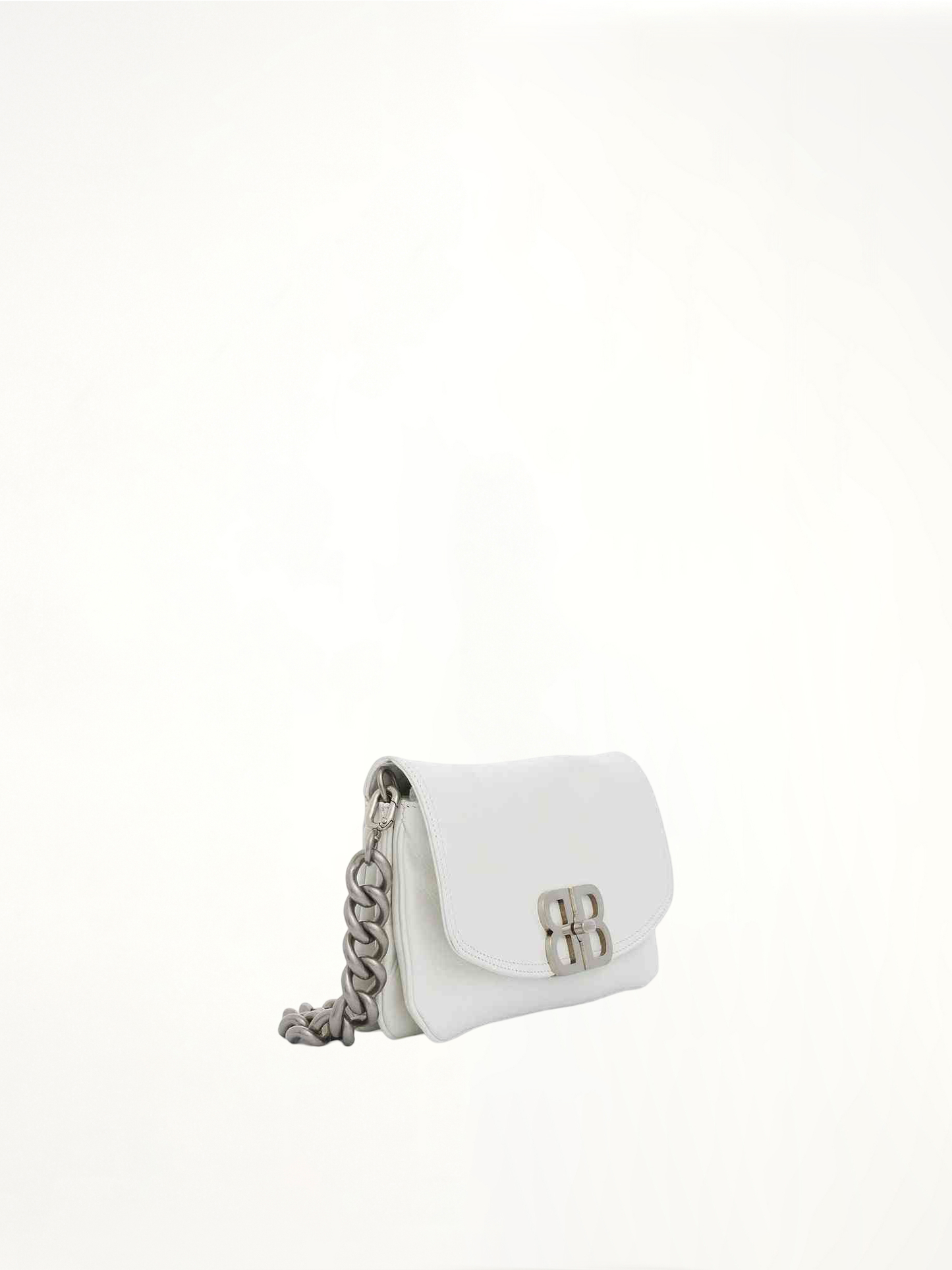 BALENCIAGA Small BB Soft Flap Bag (White)