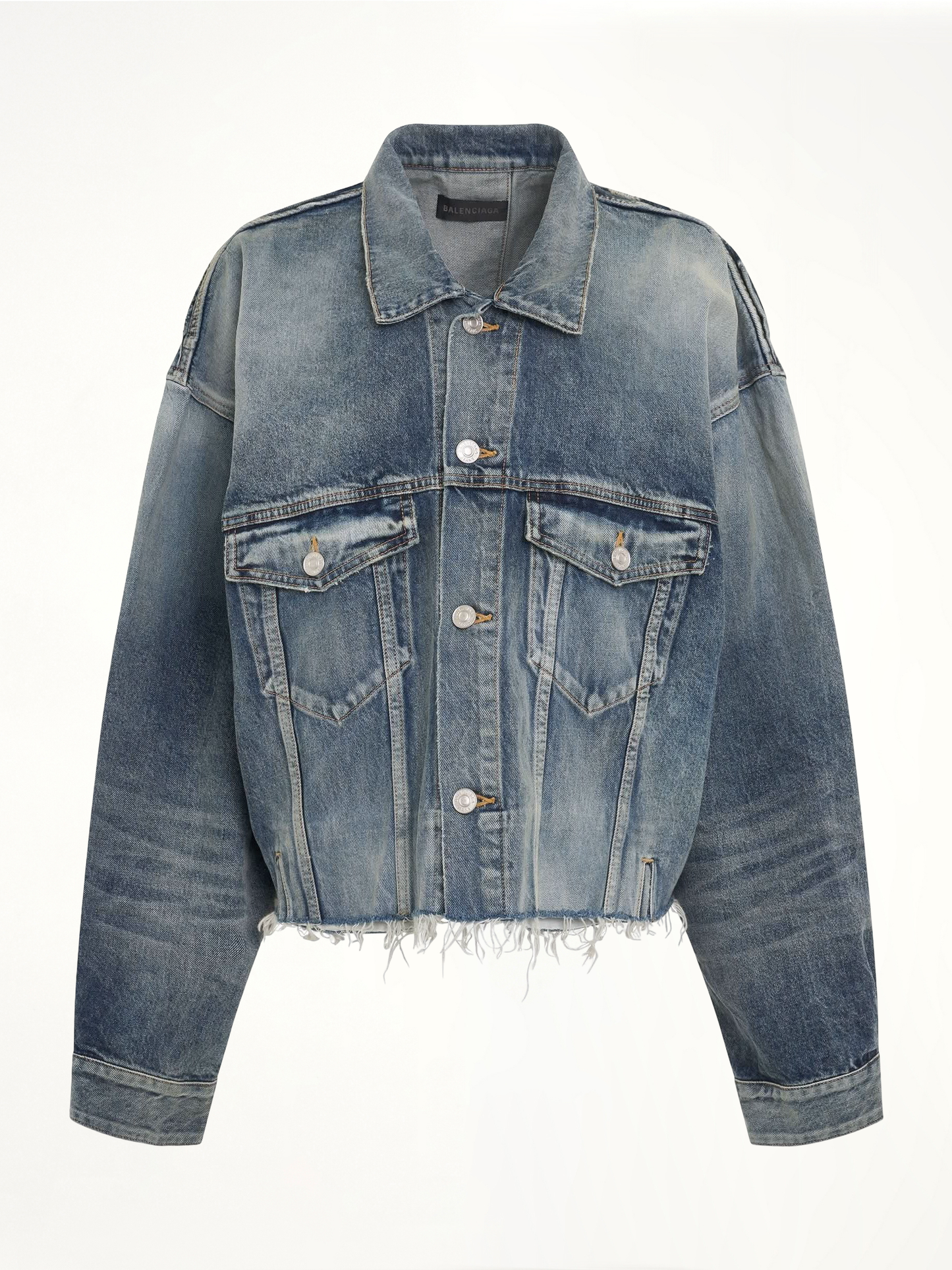 Image of Coats & Jackets. Productname: BALENCIAGA Deconstructed Jacket in BLUE colour by brand - BALENCIAGA
