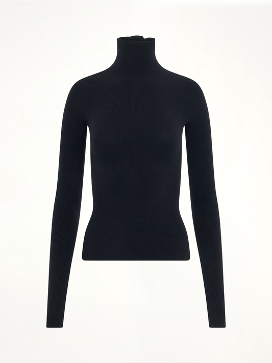 Image of a model wearing Outerwear. Productname: BALENCIAGA Turtleneck Sweater in BLACK colour by brand - BALENCIAGA