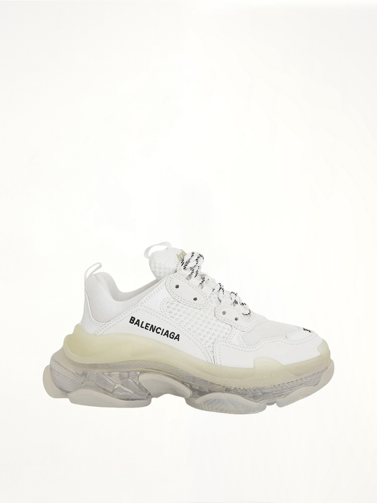 Image of Sneakers. Productname: BALENCIAGA Triple S Clear Sole Sneakers in White colour by brand - BALENCIAGA