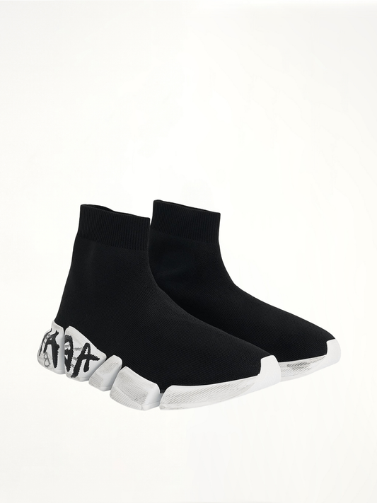 BALENCIAGA Speed 2.0 Graffiti Knit (Black)