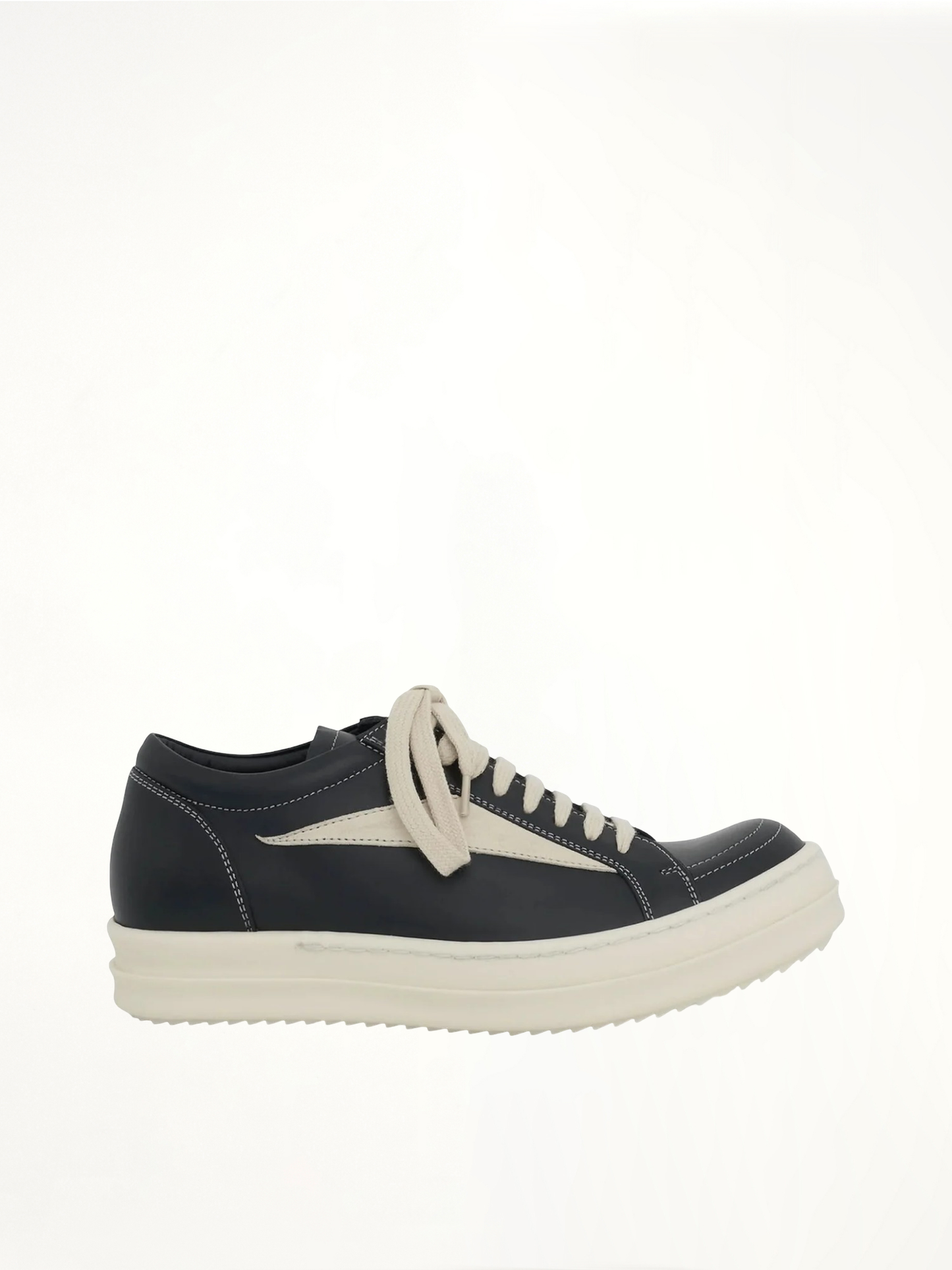 Image of Sneakers. Product name - Vintage Leather Sneaker in Black colour by brand - RICK OWENS