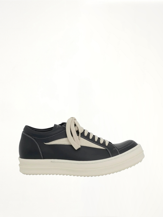 Image of Sneakers. Product name - Vintage Leather Sneaker in Black colour by brand - RICK OWENS