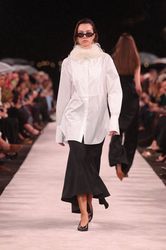 Image of Accessories. Product name - Ivory Feather Collar in Ivory colour by brand - Carla Zampatti