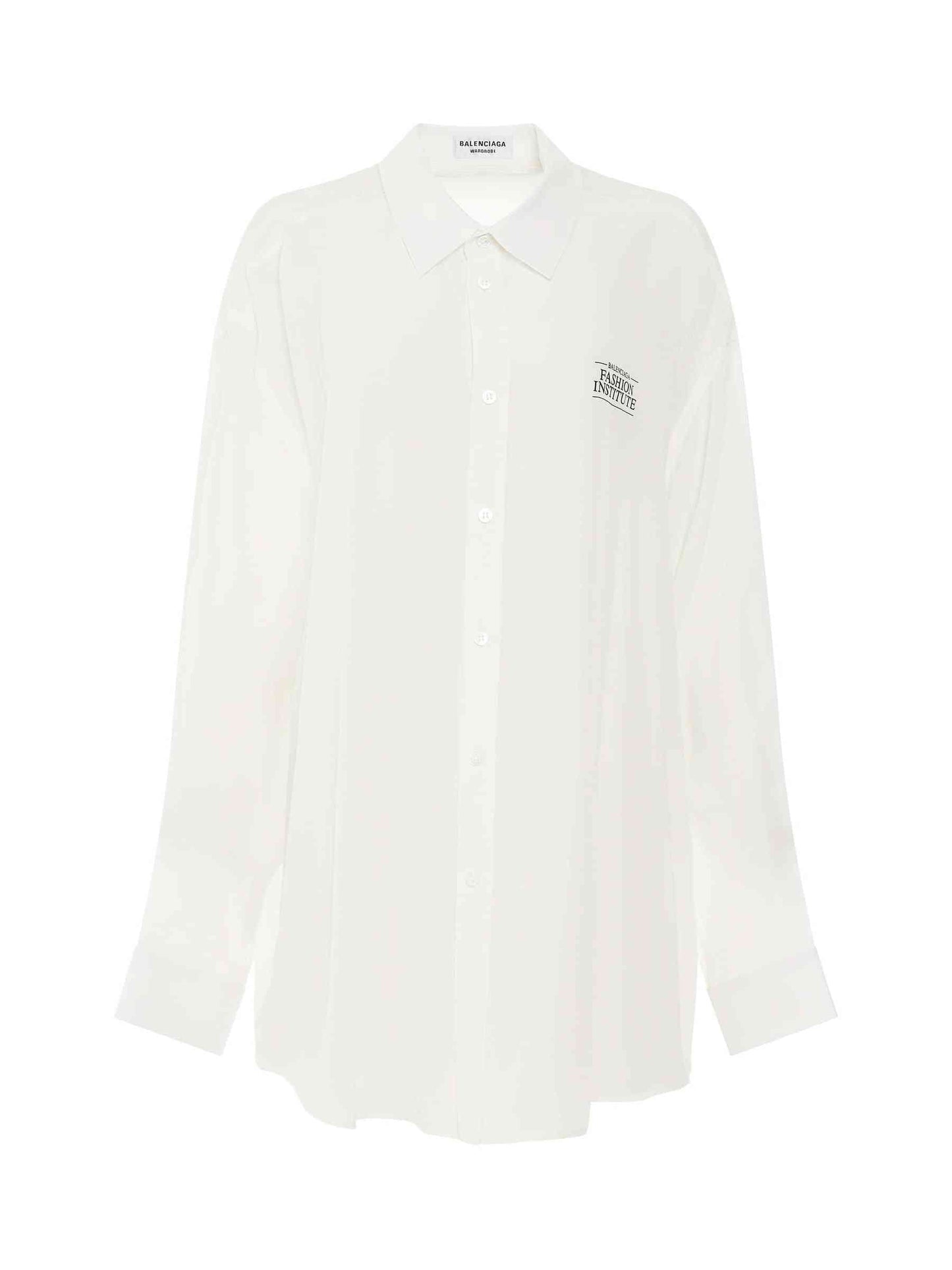 Image of Blouses. Productname: BALENCIAGA Light Silk Crepe Fluid Blouse in White colour by brand - BALENCIAGA