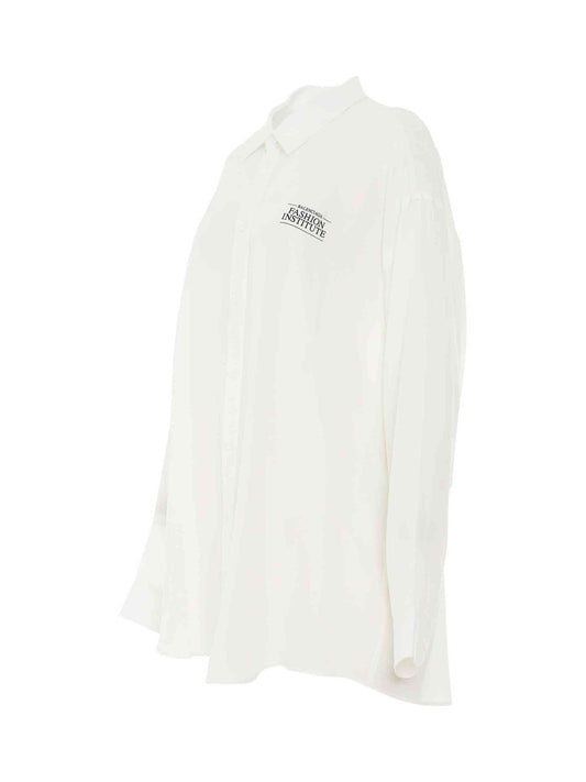 BALENCIAGA Light Silk Crepe Fluid Blouse (White)