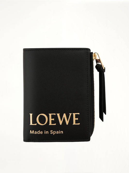 Image of Wallets & Money Clips. Productname: LOEWE Loewe Embossed Slim Zip Wallet in BLACK colour by brand - LOEWE