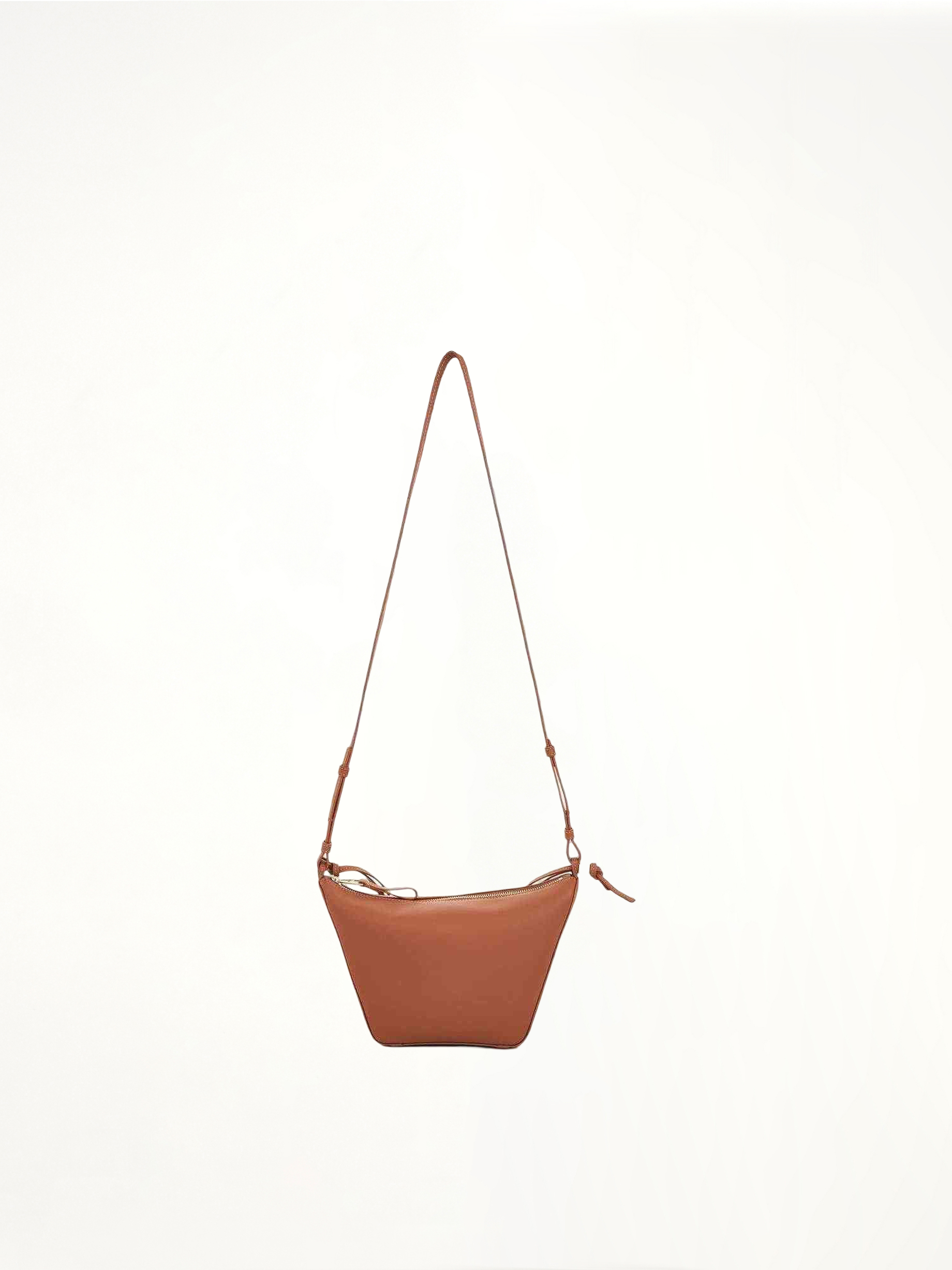 Image of Bags. Product name - Mini Hammock Hobo Bag in Tan colour by brand - LOEWE