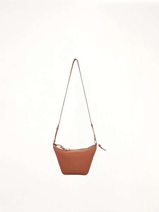 Image of Bags. Product name - Mini Hammock Hobo Bag in Tan colour by brand - LOEWE