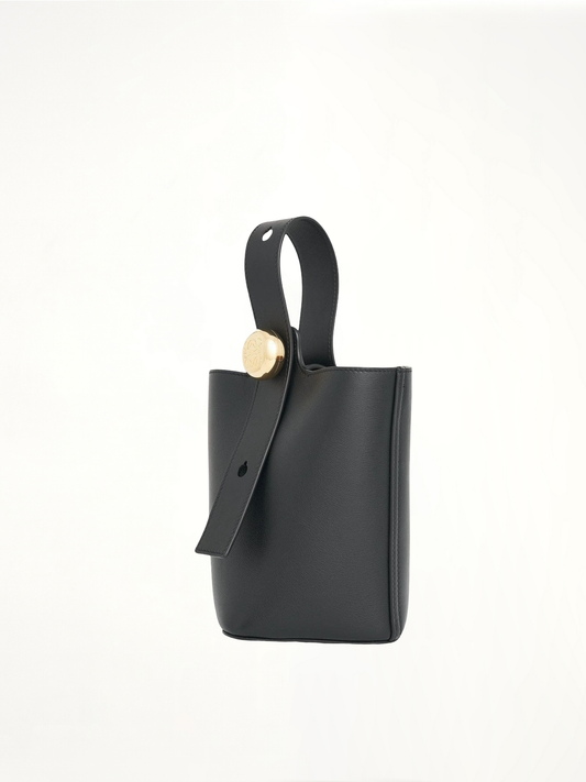 Image of Bags. Product name - Mini Pebble Bucket Bag in Black colour by brand - LOEWE