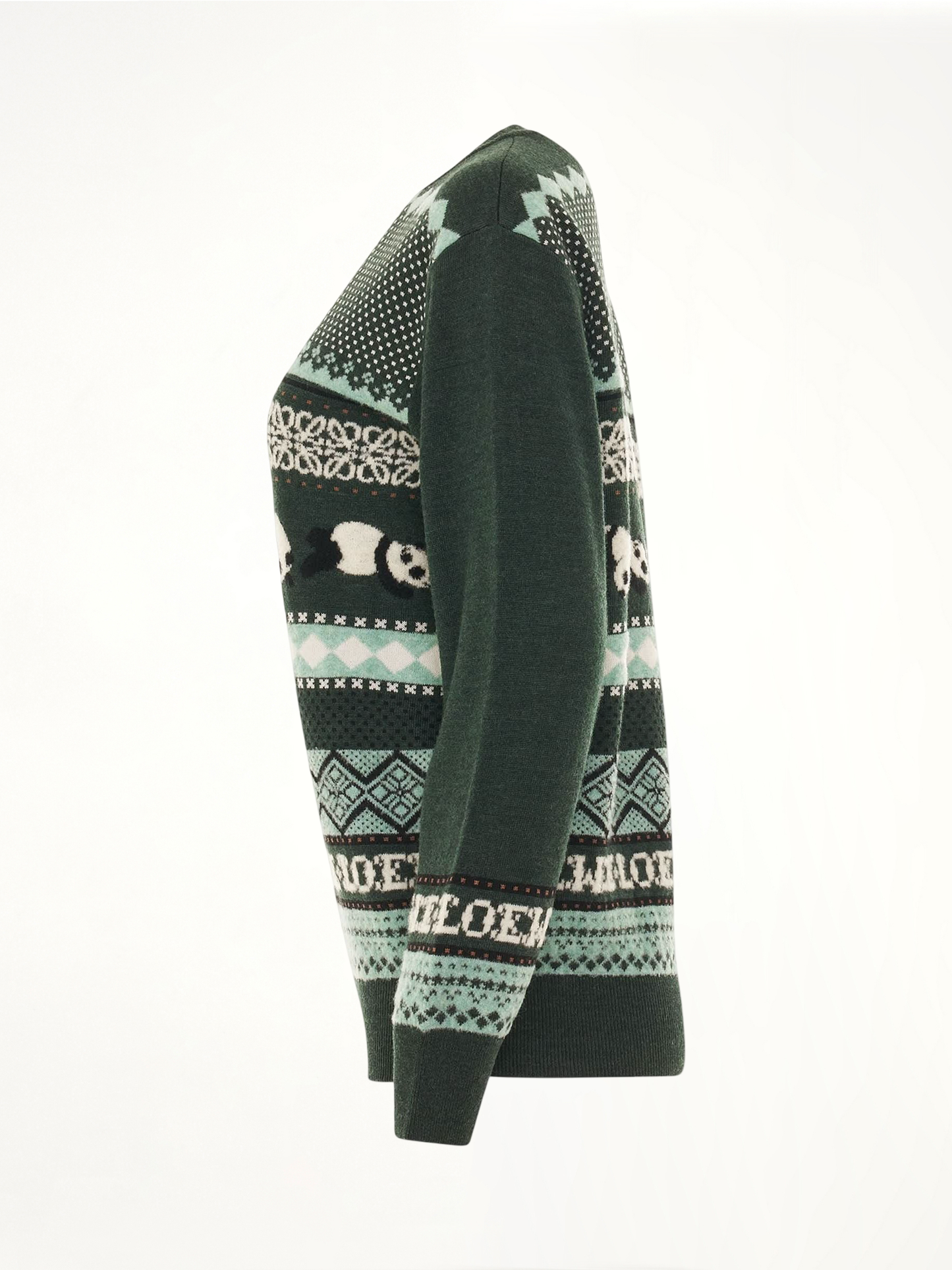 LOEWE Suna Fujita Panda Knit Sweater (Green)