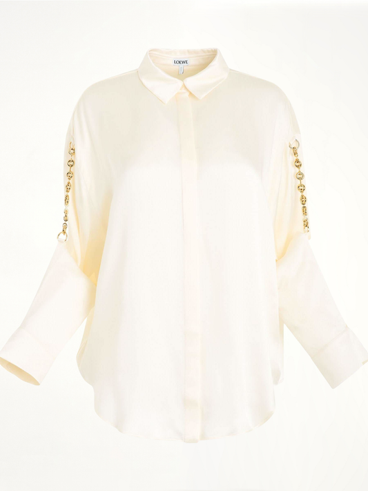 Image of a model wearing Tops. Productname: LOEWE Chain Shirt in WHITE colour by brand - LOEWE