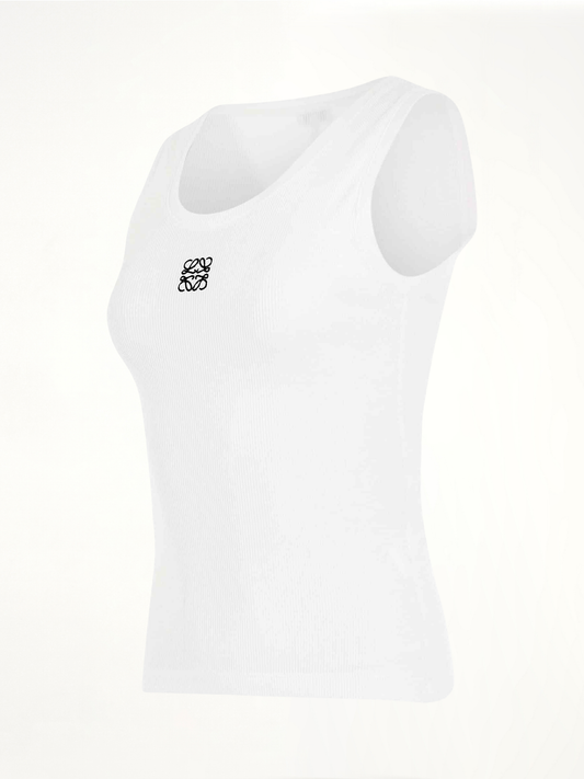 LOEWE Anagram Embroidered Tank Top (White)