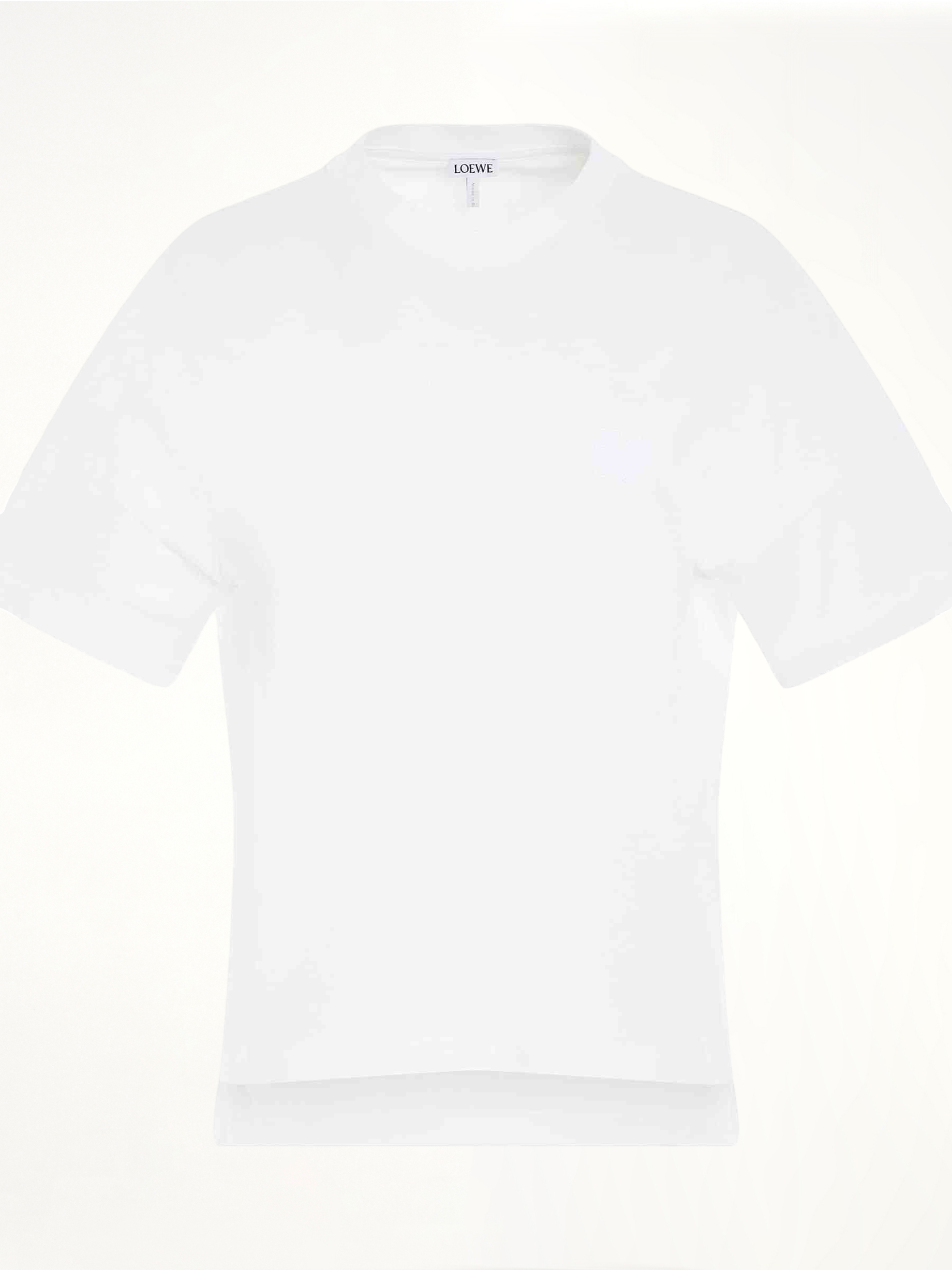 Image of a model wearing Tops. Productname: LOEWE Anagram Boxy Fit T-Shirt in WHITE colour by brand - LOEWE