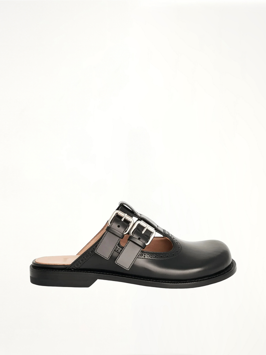 Image of Flats. Productname: LOEWE Campo Mary Jane Mule in Black colour by brand - LOEWE