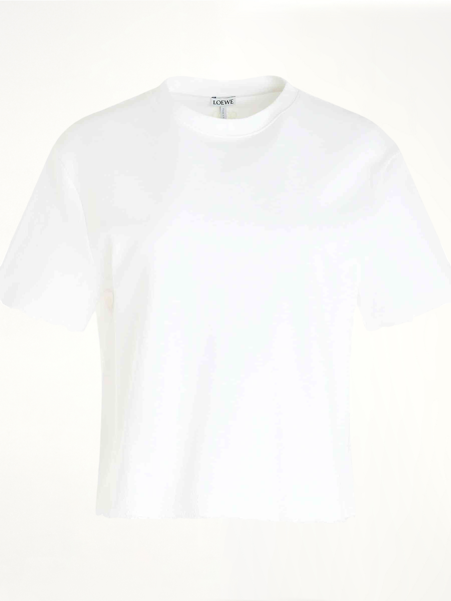 Image of a model wearing Tops. Productname: LOEWE Cotton/Polyamide T-Shirt in WHITE colour by brand - LOEWE