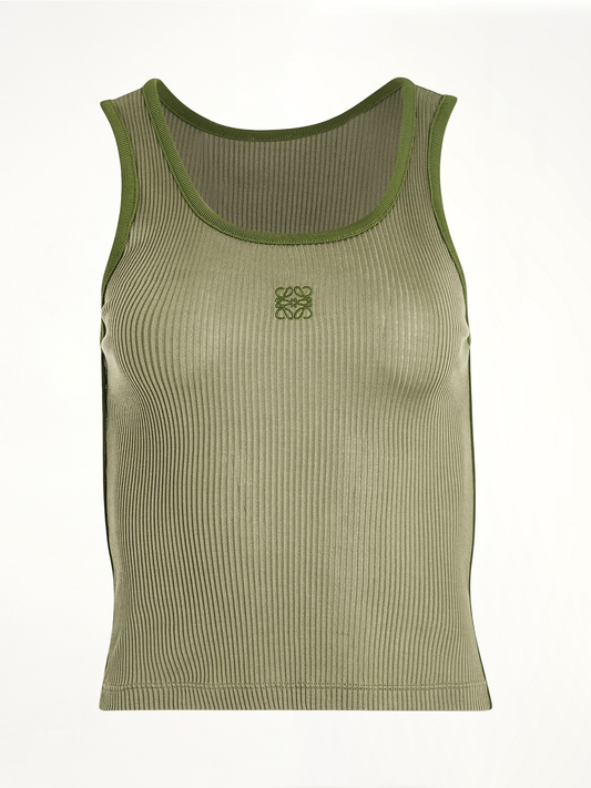 Image of a model wearing Tops. Productname: LOEWE Tank Top in GREEN colour by brand - LOEWE