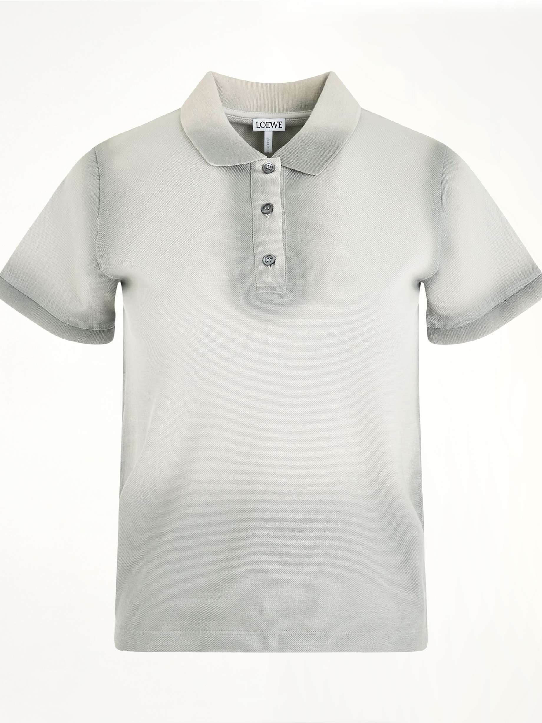 Image of a model wearing Tops. Productname: LOEWE Cotton Polo Top in GREY colour by brand - LOEWE