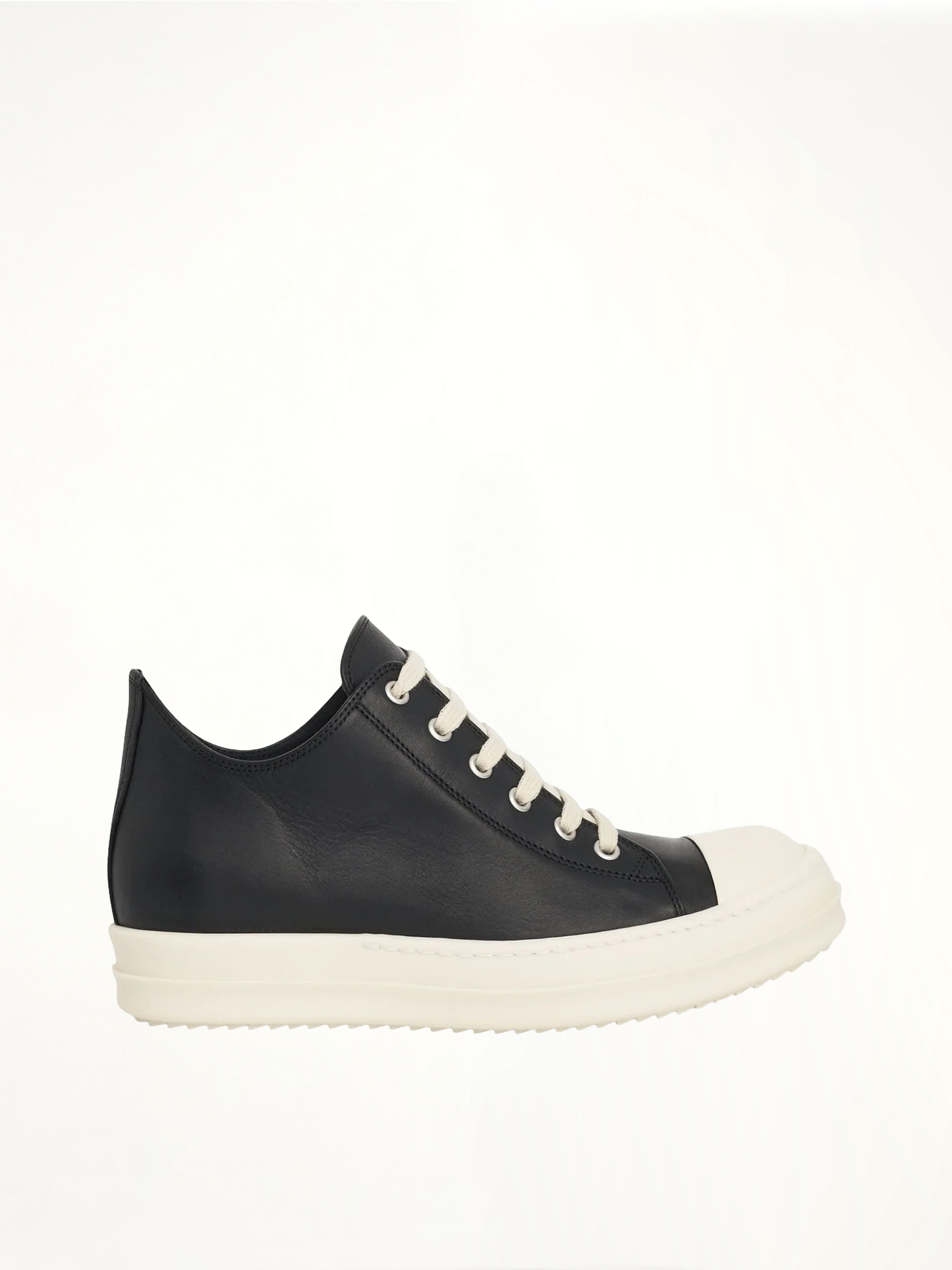 Image of Sneakers. Product name - Washed Calf Sneaker in Black colour by brand - RICK OWENS