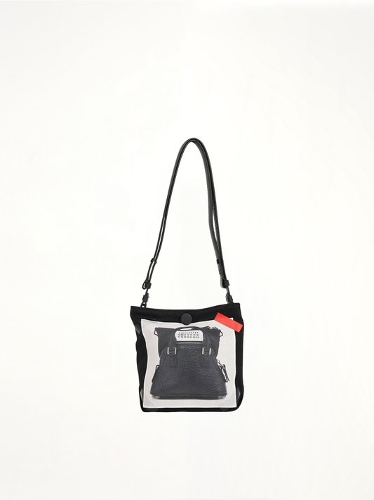 Image of Bags. Productname: MAISON MARGIELA Trompel L'Oeil 5AC Baby Bag in BLACK colour by brand - MAISON MARGIELA