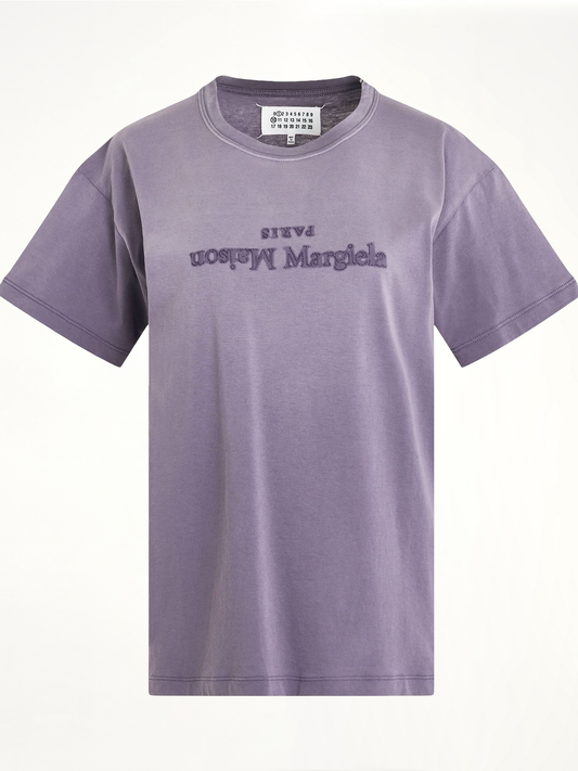 Image of T-Shirts. Product name - Cotton Jersey Logo T-Shirt in Purple colour by brand - MAISON MARGIELA