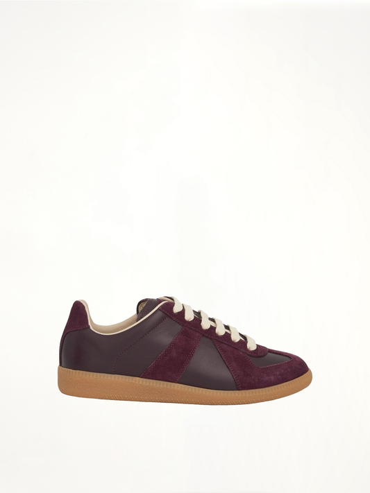 Image of Sneakers. Productname: MAISON MARGIELA Replica Leather Sneaker in PURPLE colour by brand - MAISON MARGIELA