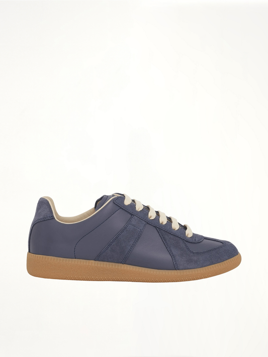 Image of Sneakers. Productname: MAISON MARGIELA Replica Leather Sneaker in NAVY colour by brand - MAISON MARGIELA